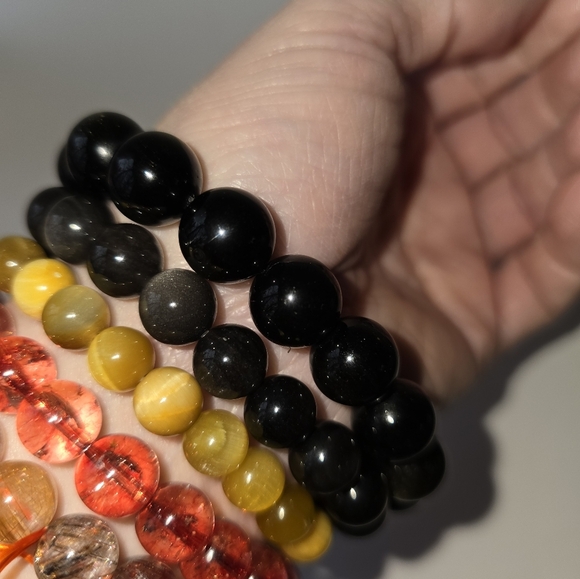 🐰SALE🐰 12mm Golden Obsidian Bracelet - Picture 11 of 13